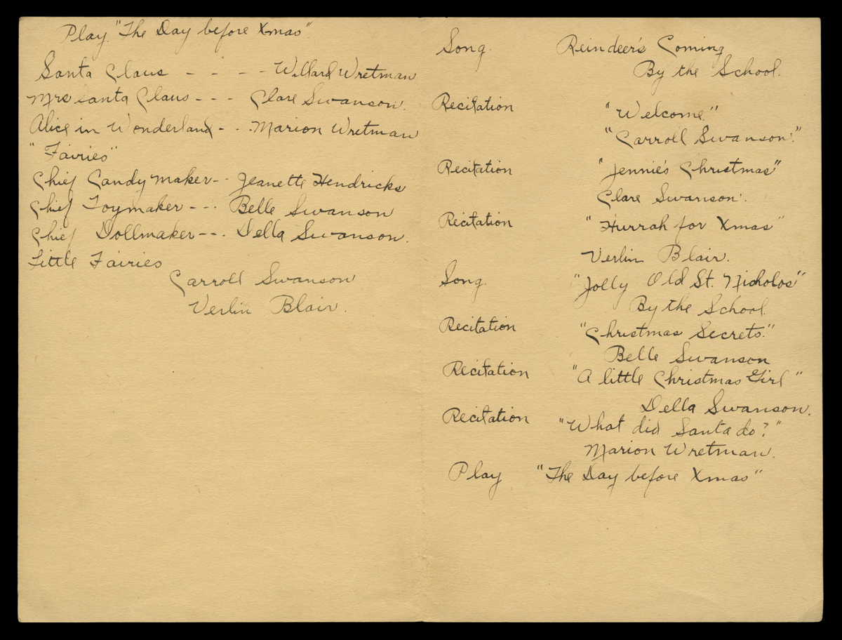 Folded page with handwritten text