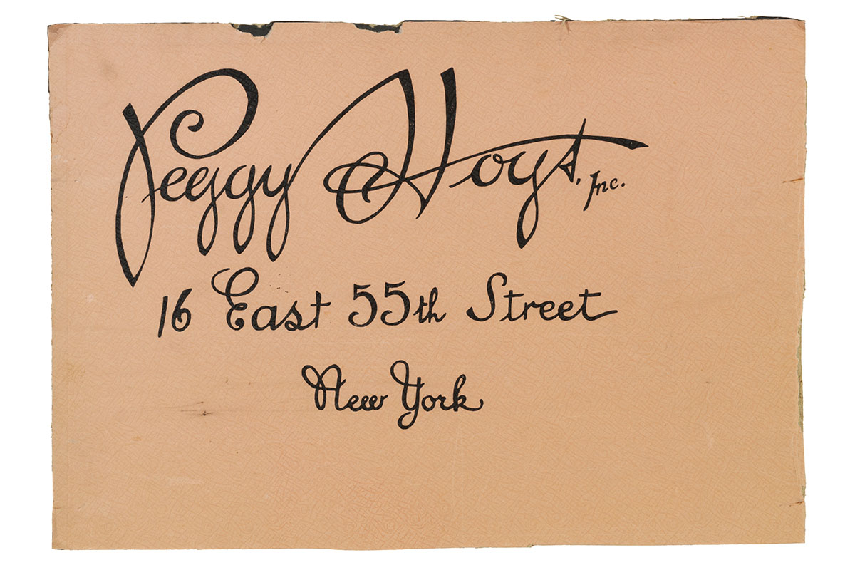 Pink card with decorative script text
