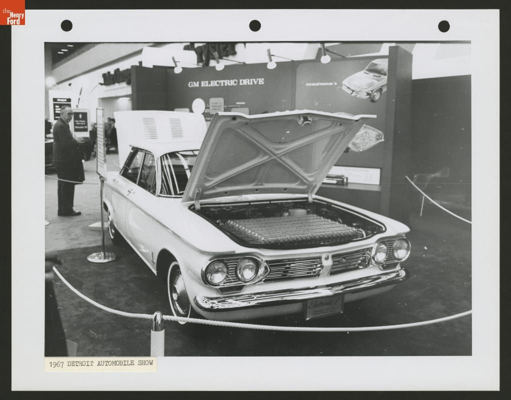 Car in display with hood and trunk open
