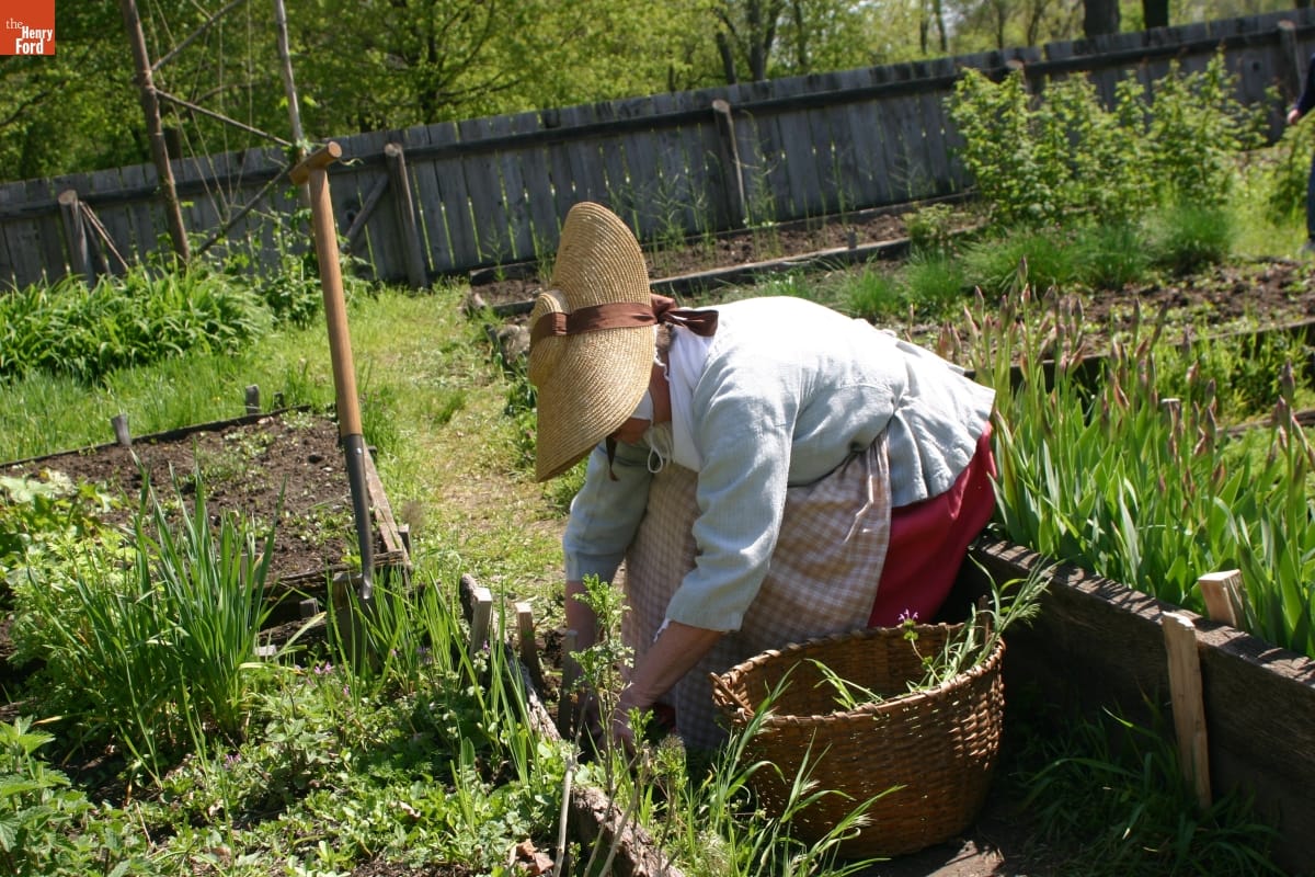 thf16442 Presenter Working at Daggett Farmhouse in Greenfield Village, April 2006