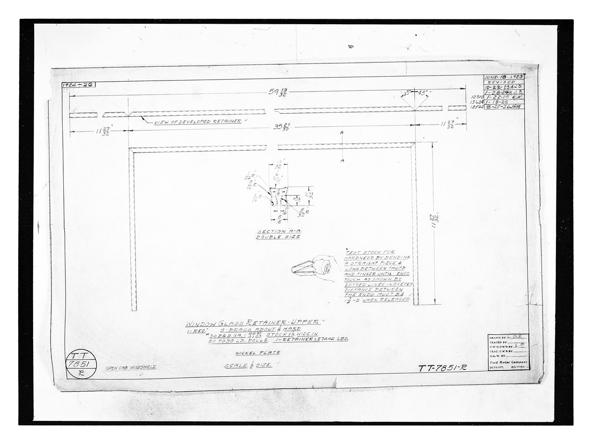 Line drawings, notations and text on light background