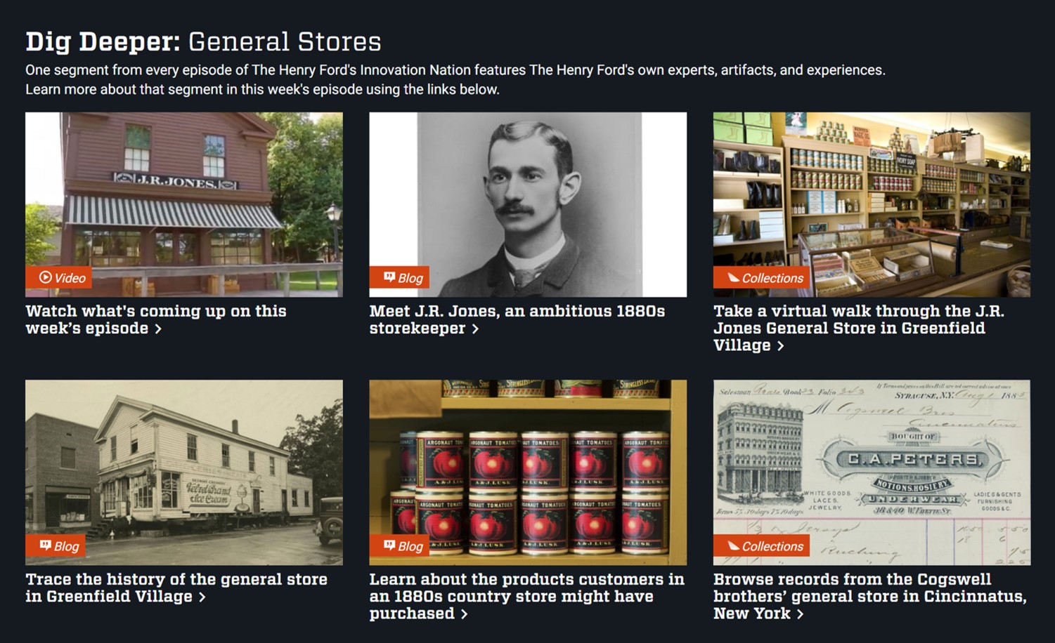 Webpage detail with images and text