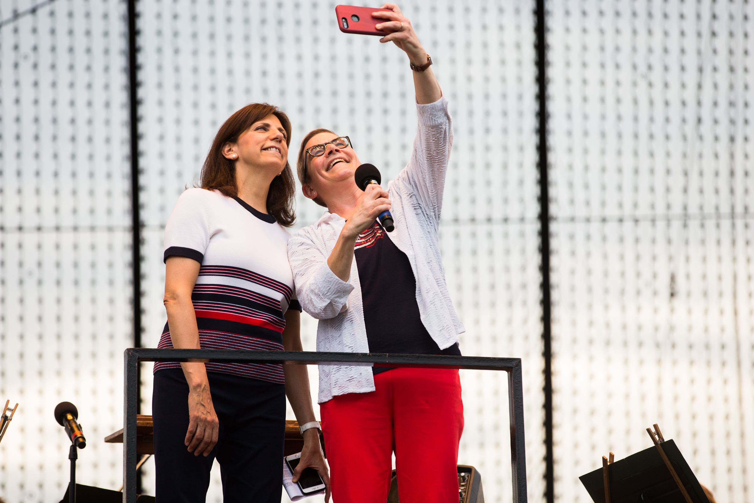 Two women take a selfie together