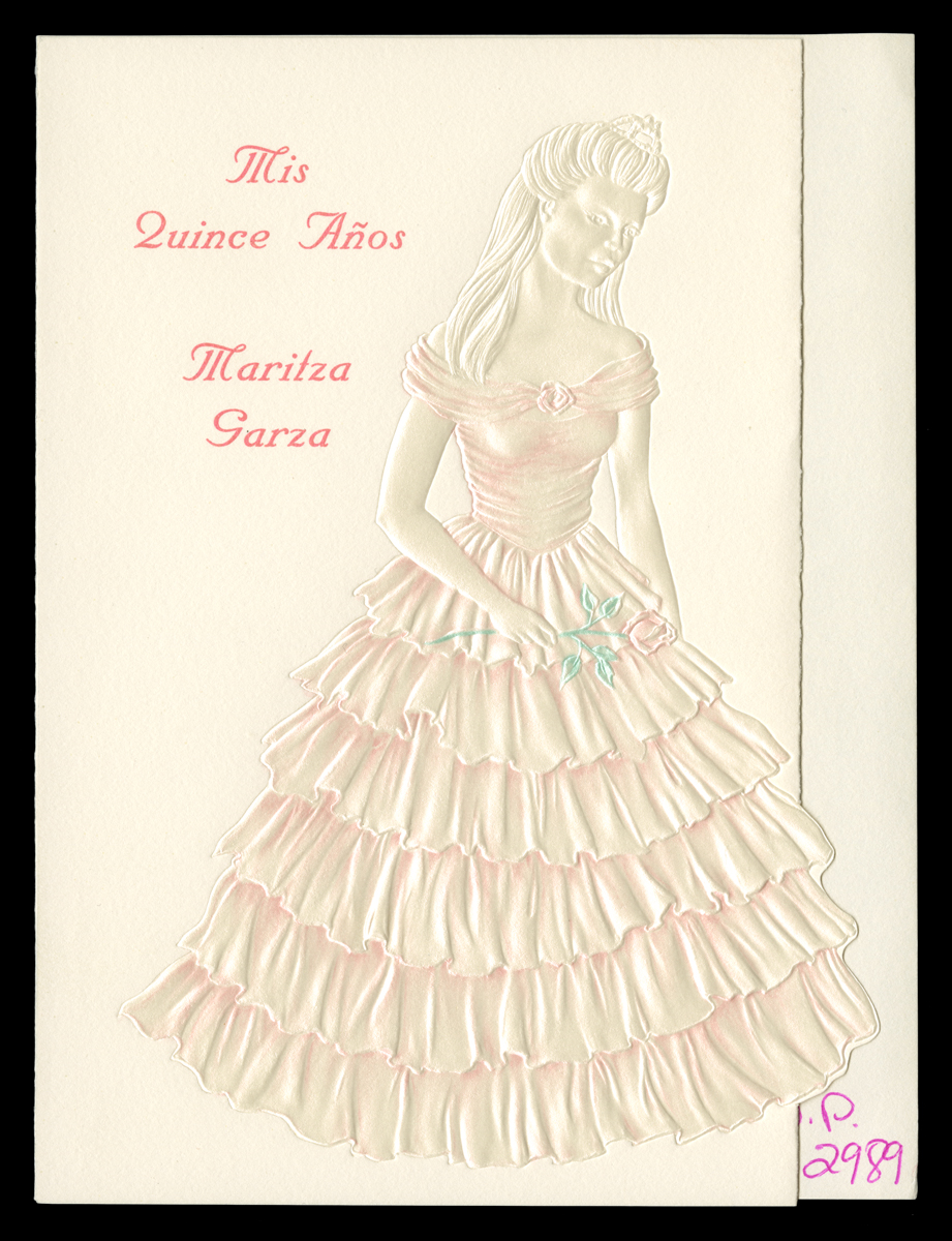 Invitation to the Quinceanera Celebration of Maritza Garza, 1992 Invitation to the Quinceanera Celebration of Maritza Garza, 1992