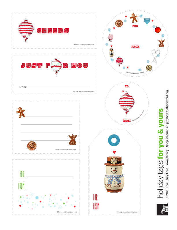 Holiday gift tags in a variety of shapes and styles