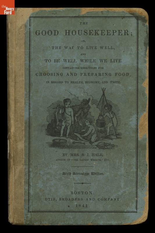 Blue cover that contains text as well as line drawing of children working around a cooking pot suspended over a fire